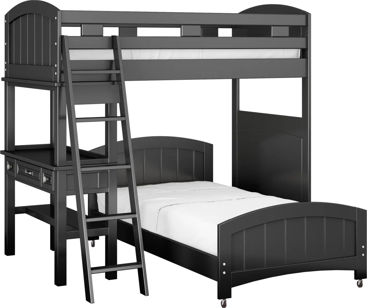 Kids Cottage Colors Black Twin/Twin Loft Bunk Bed with Desk - Thumbnail - Image 1
