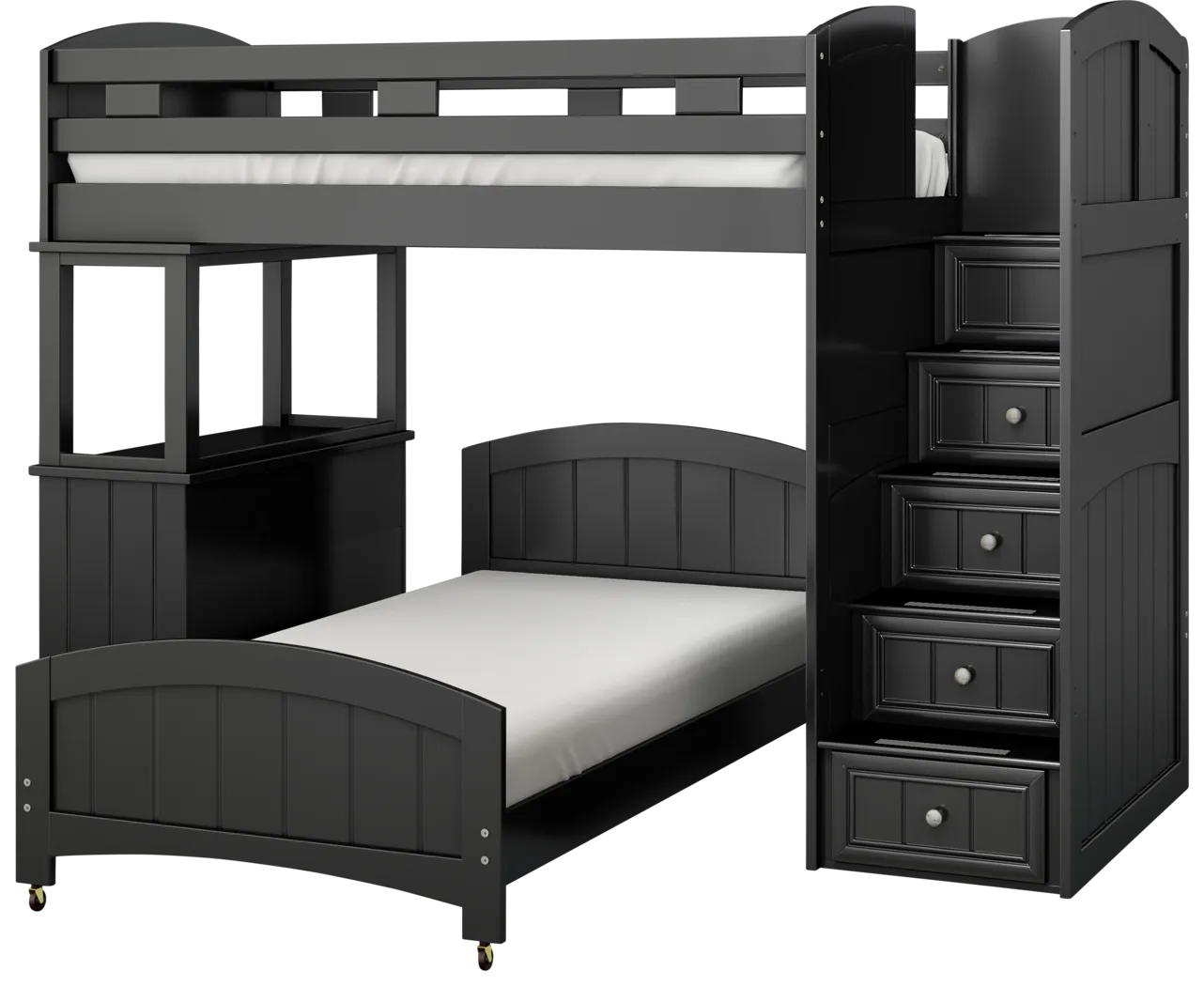 Kids Cottage Colors Black Twin/Twin Step Bunk with Dresser - Thumbnail - Image 1