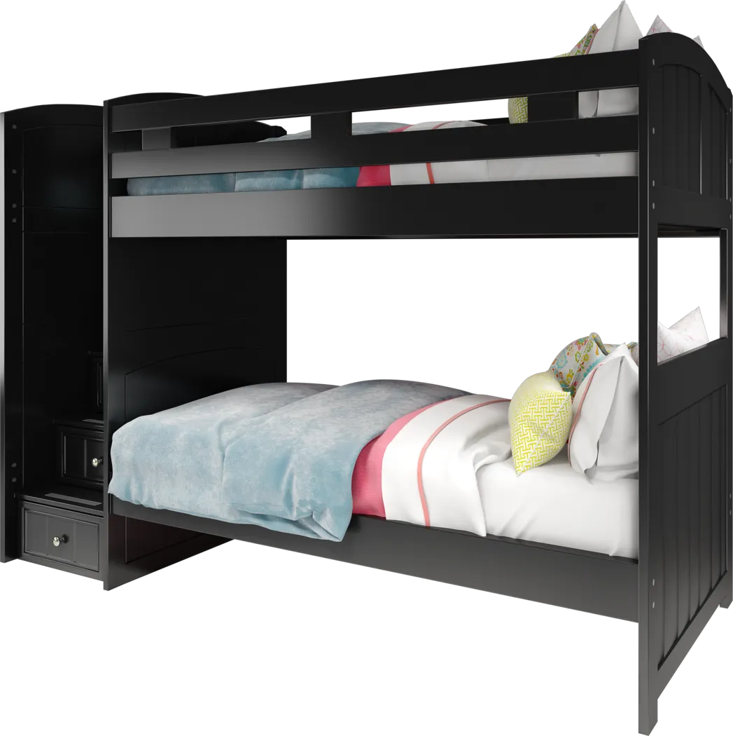 Kids Cottage Colors Black Twin/Twin Step Bunk Bed - Image 5