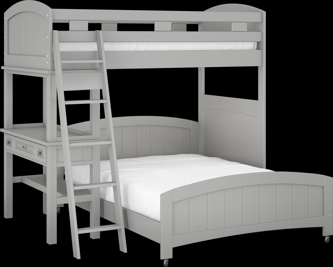 Kids Cottage Colors Gray Twin/Full Loft Bed with Desk - Thumbnail - Image 1