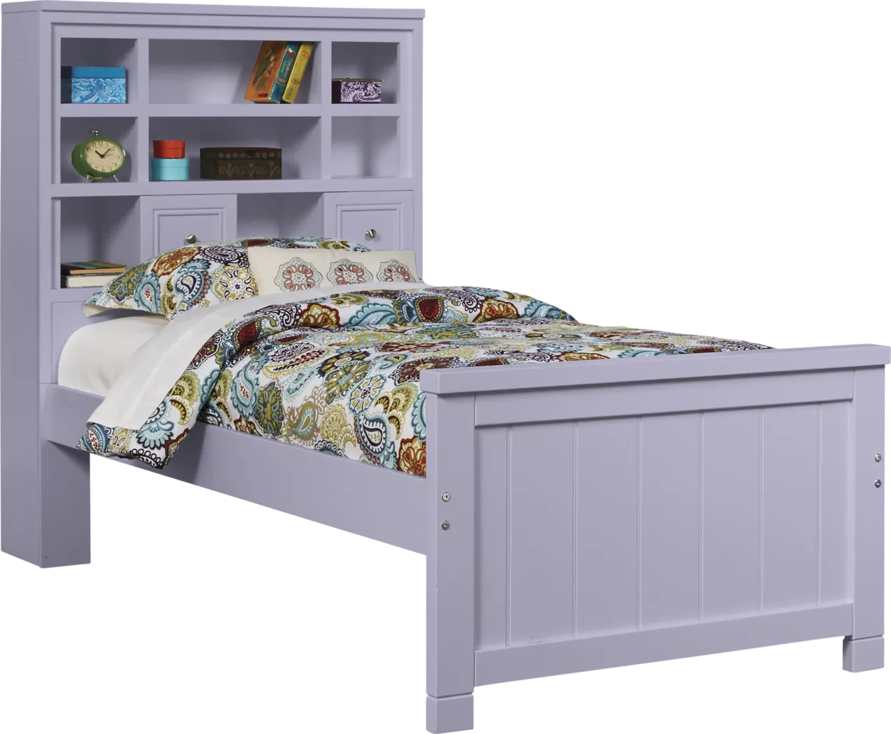 Cottage Colors Lavender 3 Pc Twin Bookcase Bed - Thumbnail - Image 1