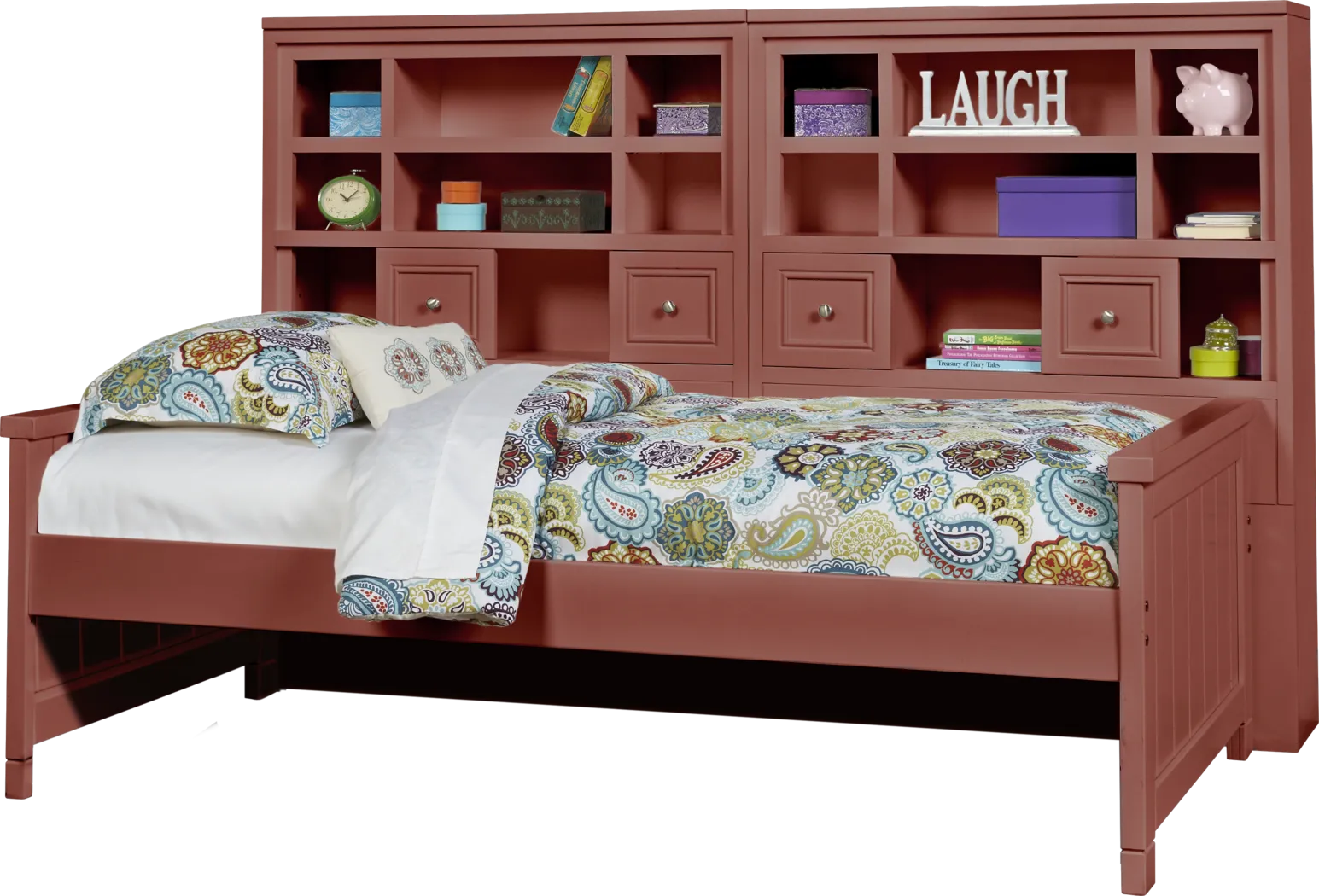Cottage Colors Red 5 Pc Twin Bookcase Daybed - Thumbnail - Image 1