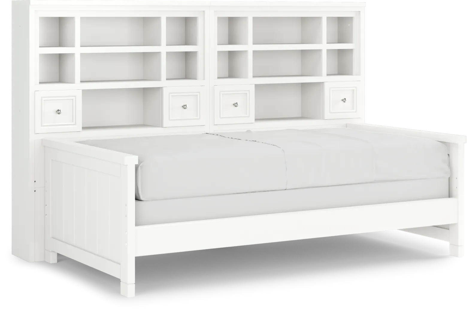 white 5 pc twin bookcase daybed