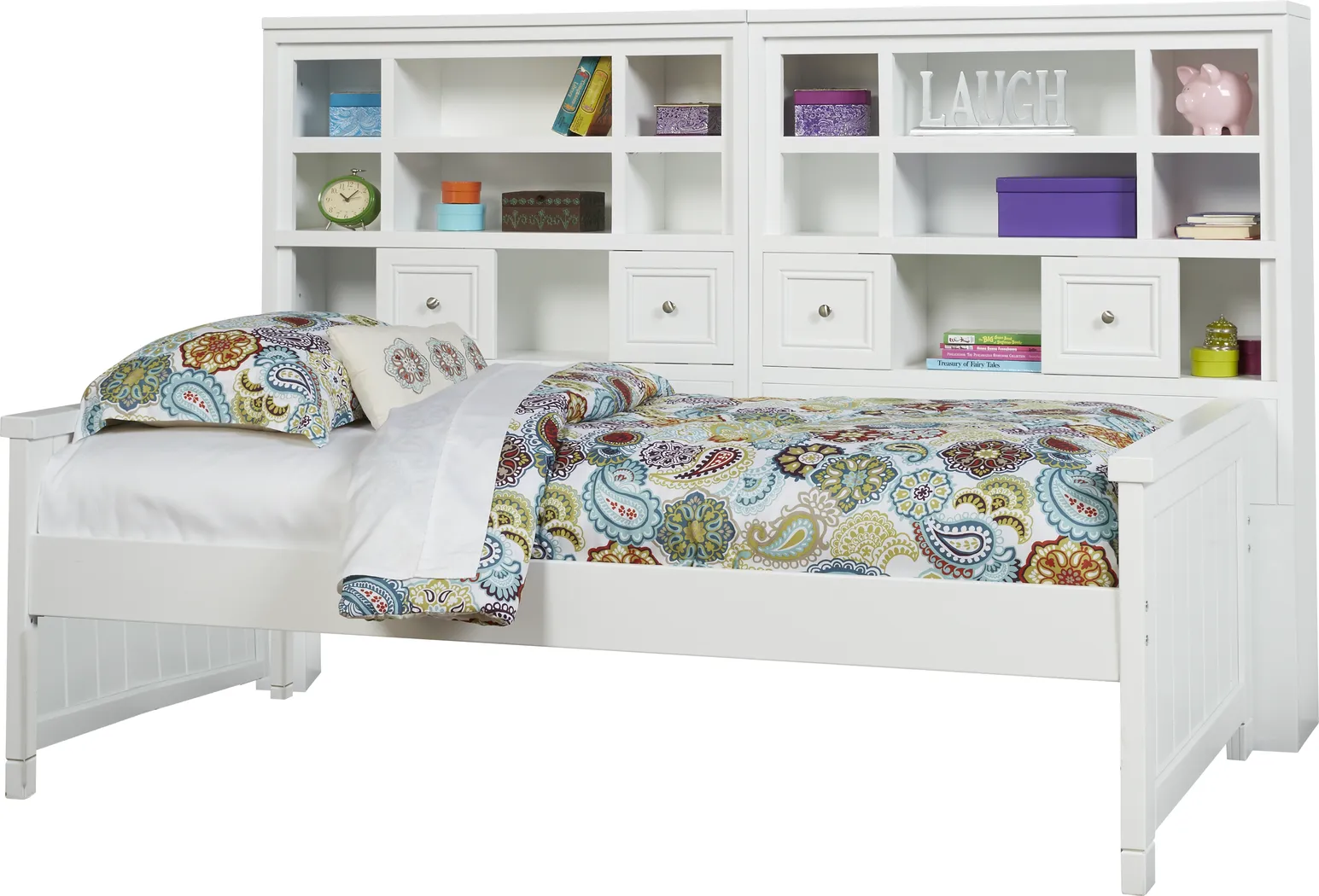 Cottage Colors White 5 Pc Twin Bookcase Daybed - Thumbnail - Image 1