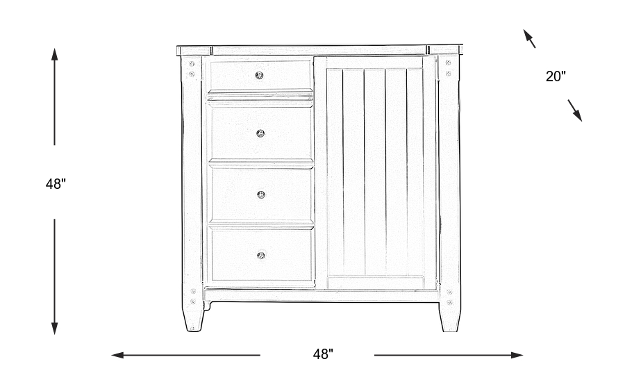 Dimension Image. Please refer to the Dimension Tab on this page for dimension details.
