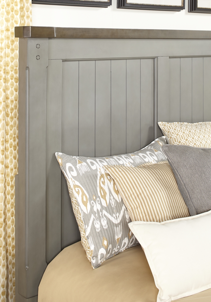 Cottage Town Gray 3 Pc King Panel Bed - Thumbnail - Image 2