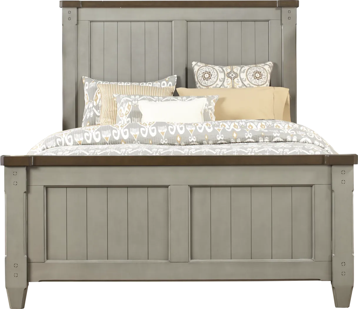 Cottage Town Gray 6 Pc King Panel Bedroom - Thumbnail - Image 2
