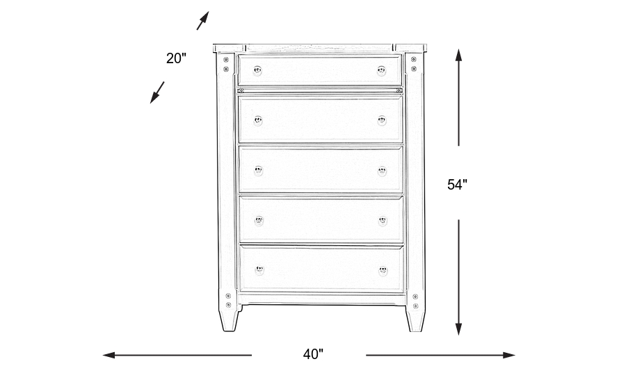 Dimension Image. Please refer to the Dimension Tab on this page for dimension details.