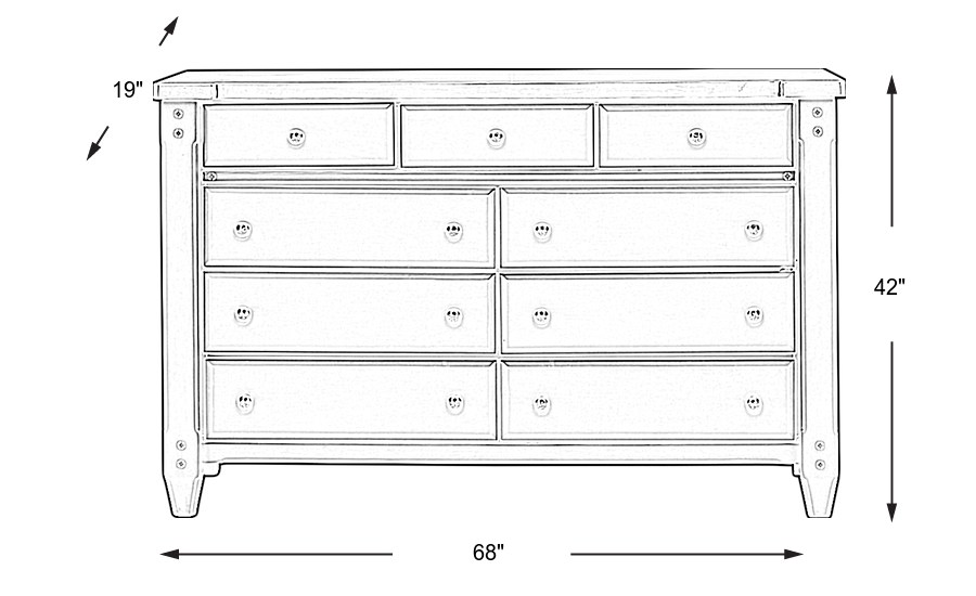 Dimension Image. Please refer to the Dimension Tab on this page for dimension details.
