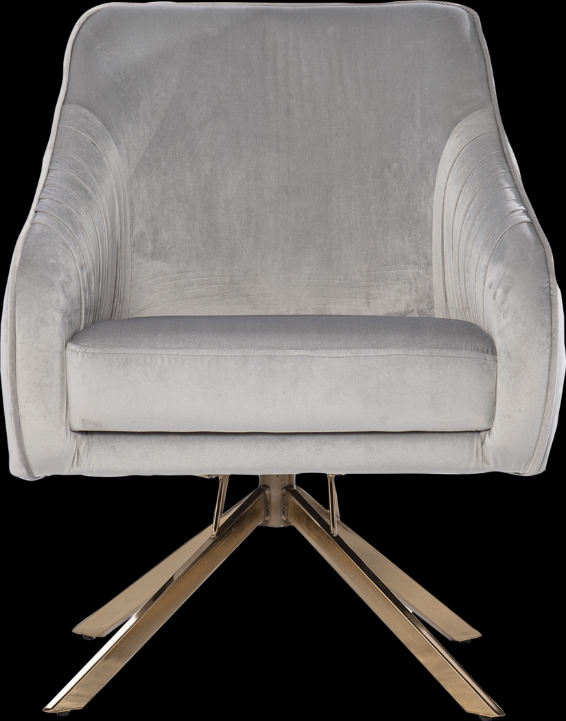 Cotydon Silver Swivel Accent Chair - Thumbnail - Image 2