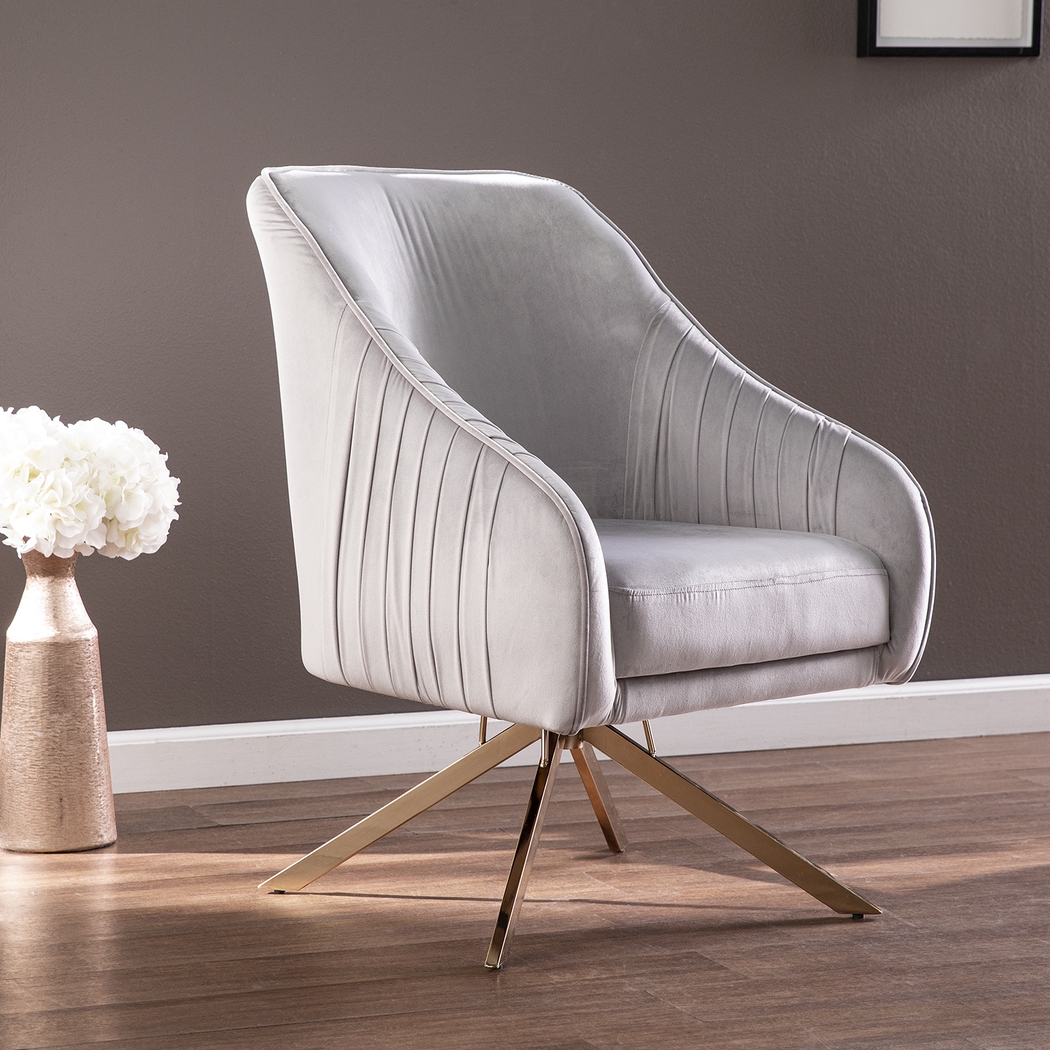 Cotydon Silver Swivel Accent Chair - Thumbnail - Image 5