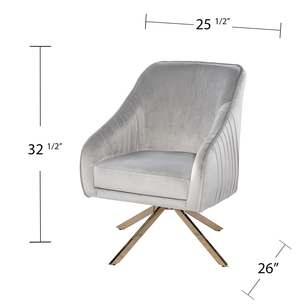Cotydon Silver Swivel Accent Chair - Thumbnail - Image 6