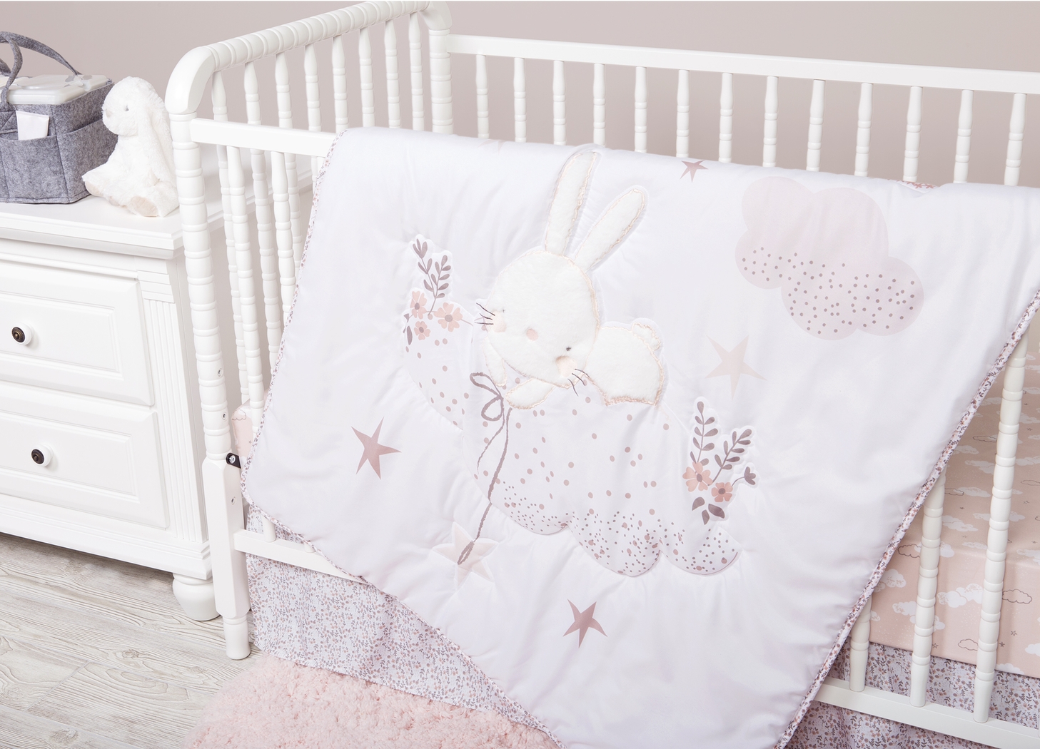 Counting Stars White 4 Pc Baby Bedding Set - Thumbnail - Image 8