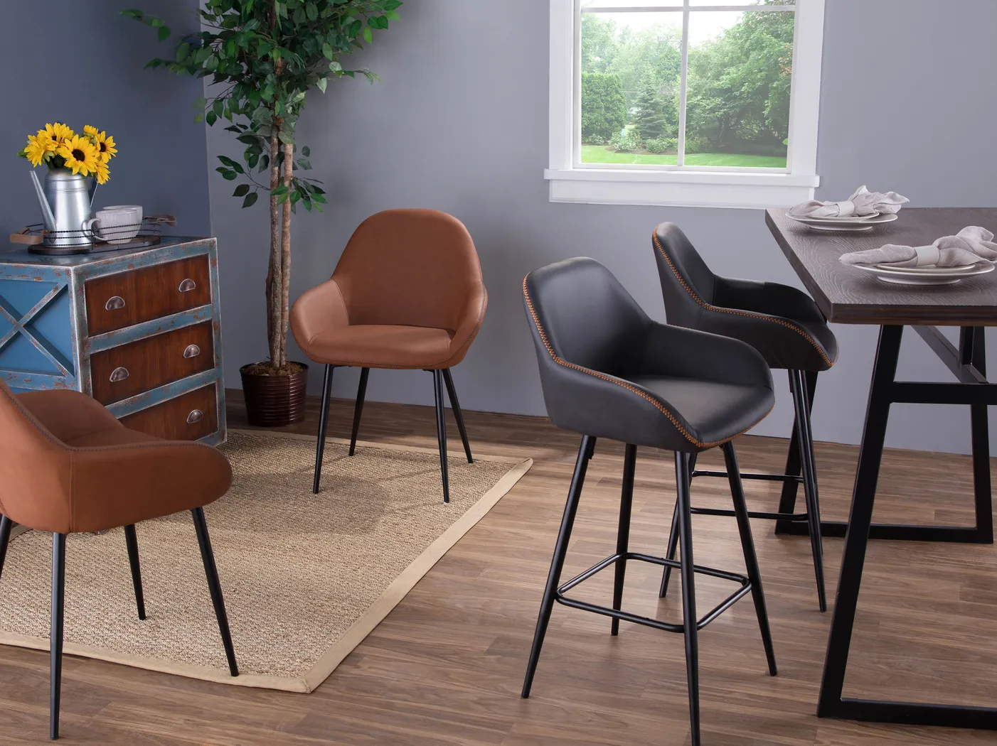 Country Club Brown Dining Chair (Set of 2) - Thumbnail - Image 4