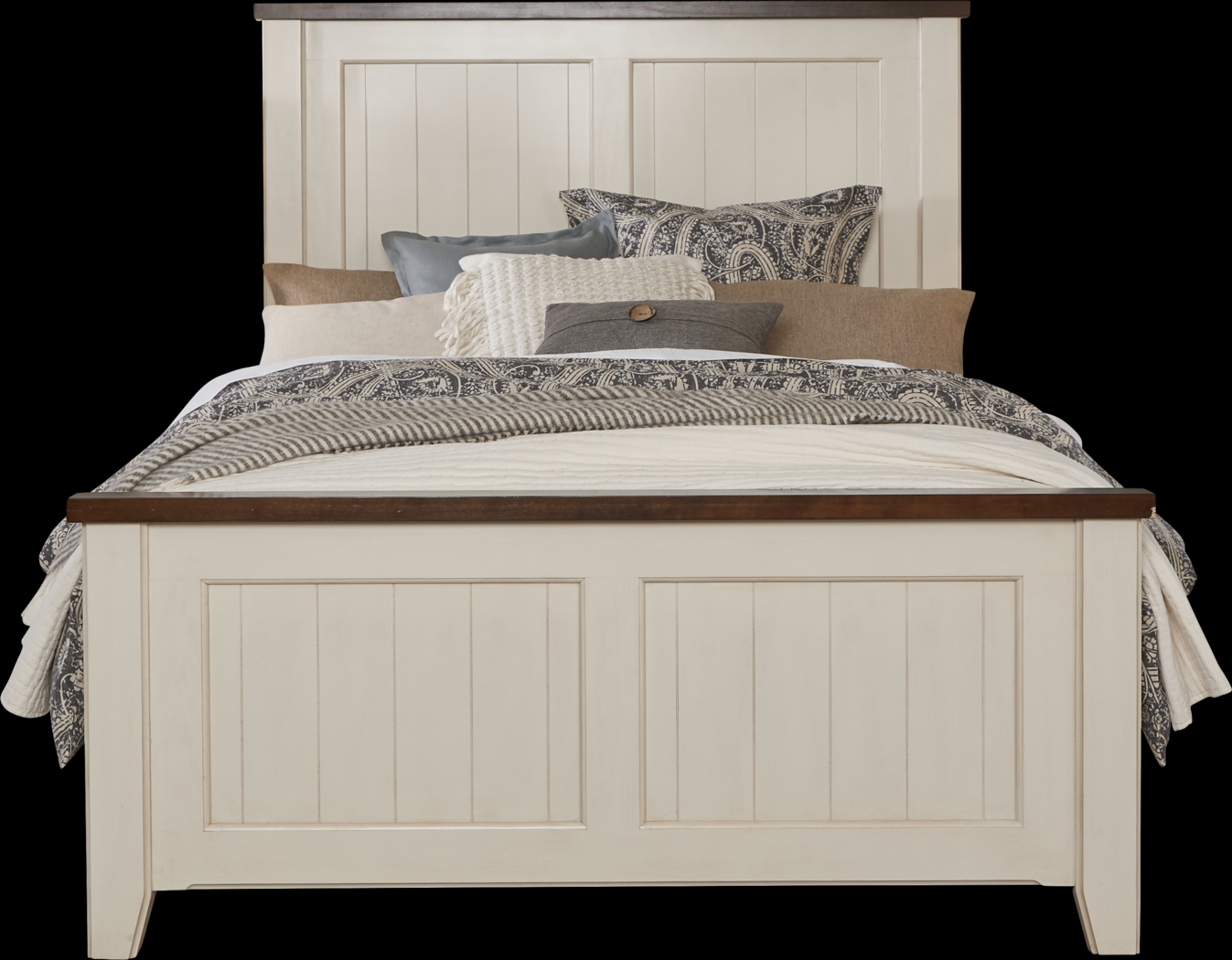 Country Grove White 5 Pc King Panel Bedroom - Thumbnail - Image 2