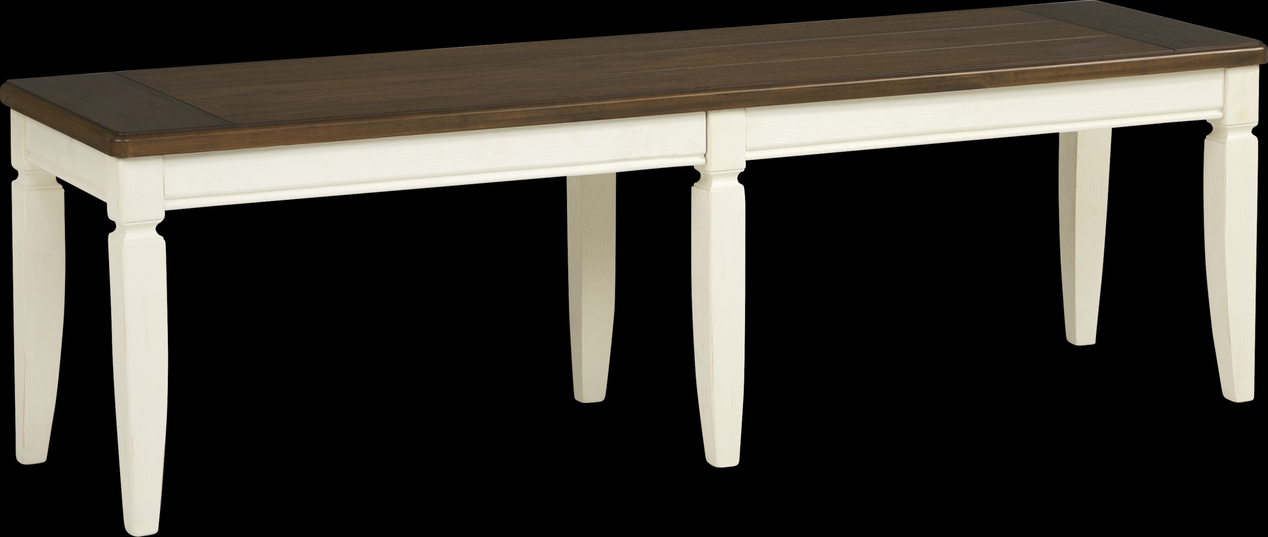 Country Lane Antique White Bench - Thumbnail - Image 1