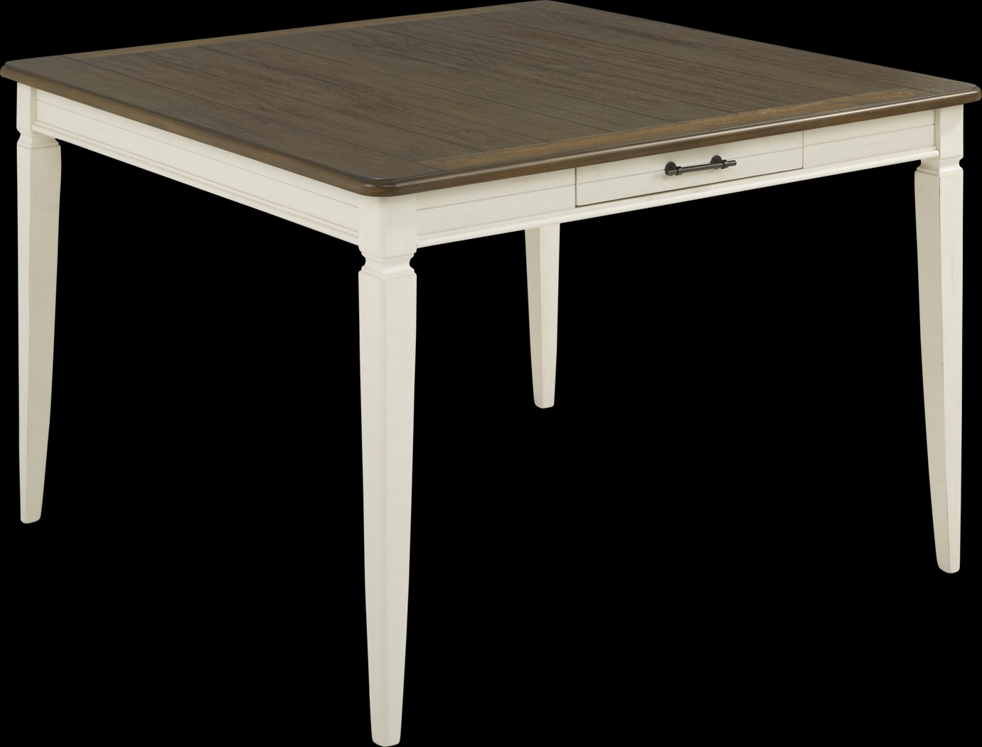 Country Lane Antique White 5 Pc Counter Height Dining Room with Slat Back Stools - Thumbnail - Image 2