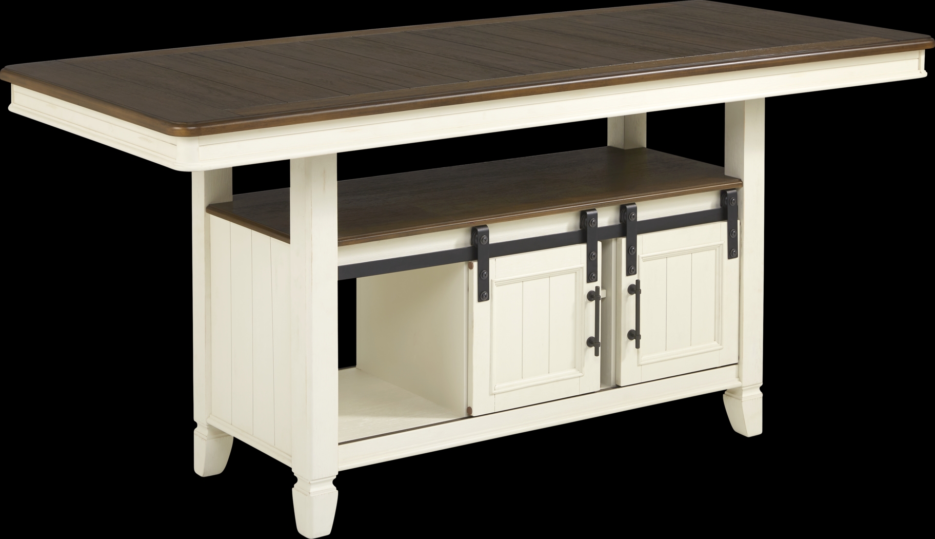 Country Lane Antique White Counter Height Storage Dining Table - Thumbnail - Image 3