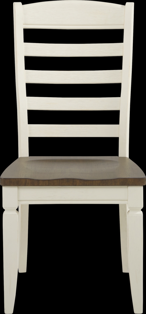 Country Lane Antique White 5 Pc Rectangle Dining Room with Ladder Back Chairs - Thumbnail - Image 7