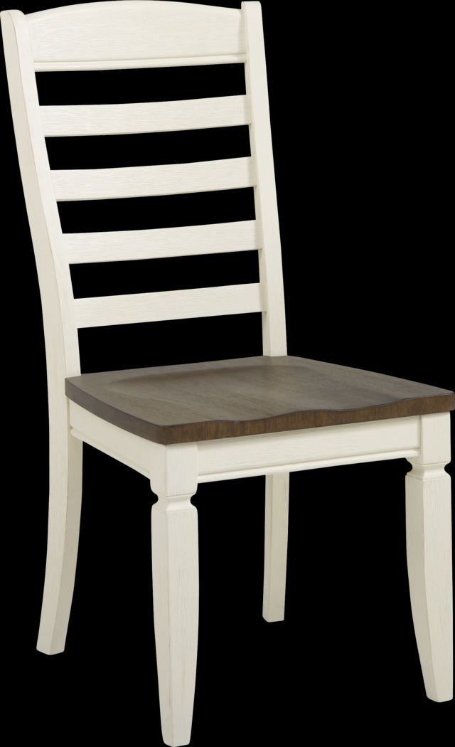 Country Lane Antique White 5 Pc Rectangle Dining Room with Ladder Back Chairs - Thumbnail - Image 6