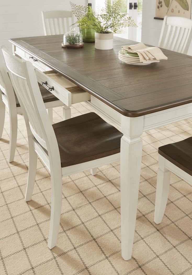 Country Lane Antique White 5 Pc Rectangle Dining Room with Ladder Back Chairs - Thumbnail - Image 4