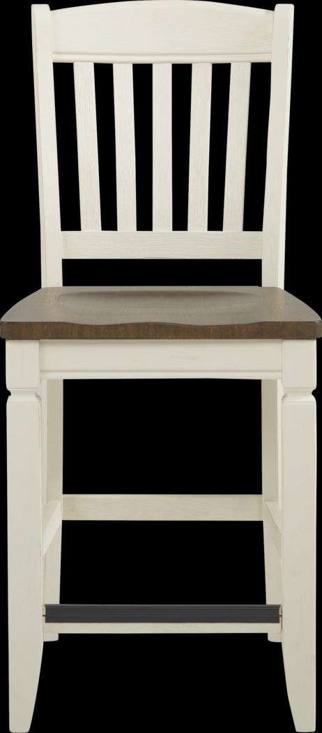 Country Lane Antique White 5 Pc Counter Height Dining Room with Slat Back Stools - Thumbnail - Image 5