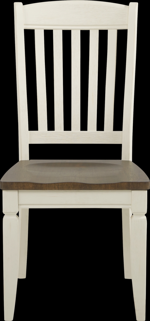 Country Lane Antique White 5 Pc Drop Leaf Dining Room with Slat Back Chairs - Thumbnail - Image 6