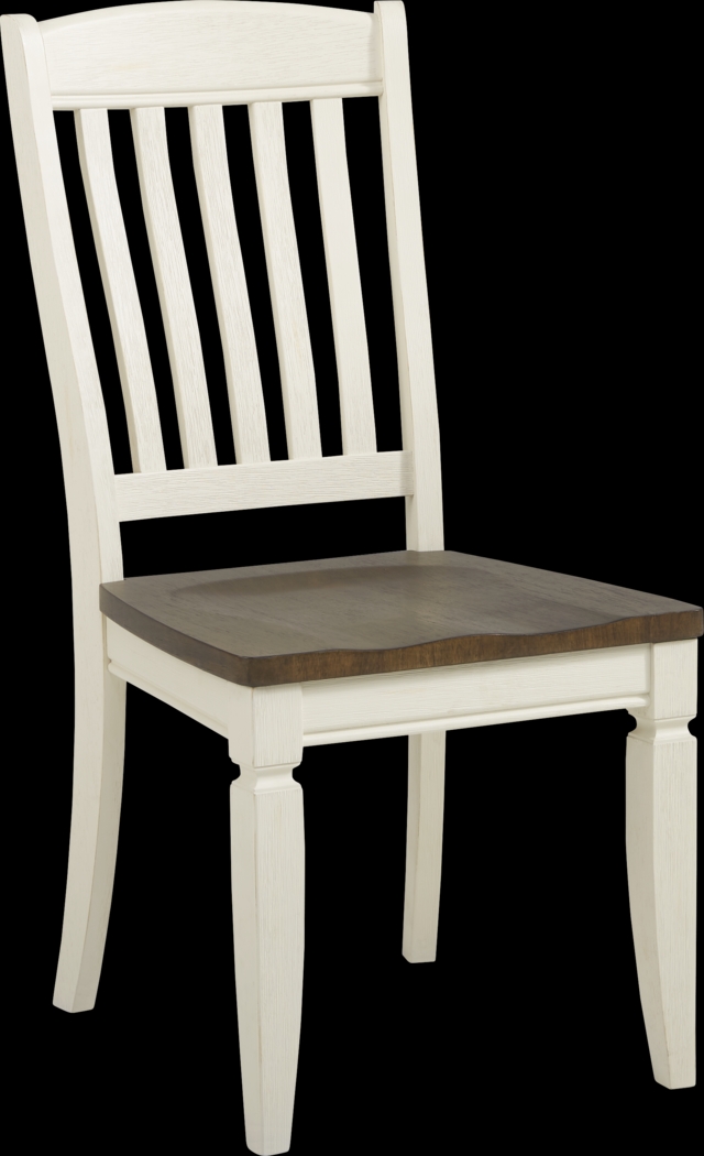 Country Lane Antique White 5 Pc Drop Leaf Dining Room with Slat Back Chairs - Thumbnail - Image 5