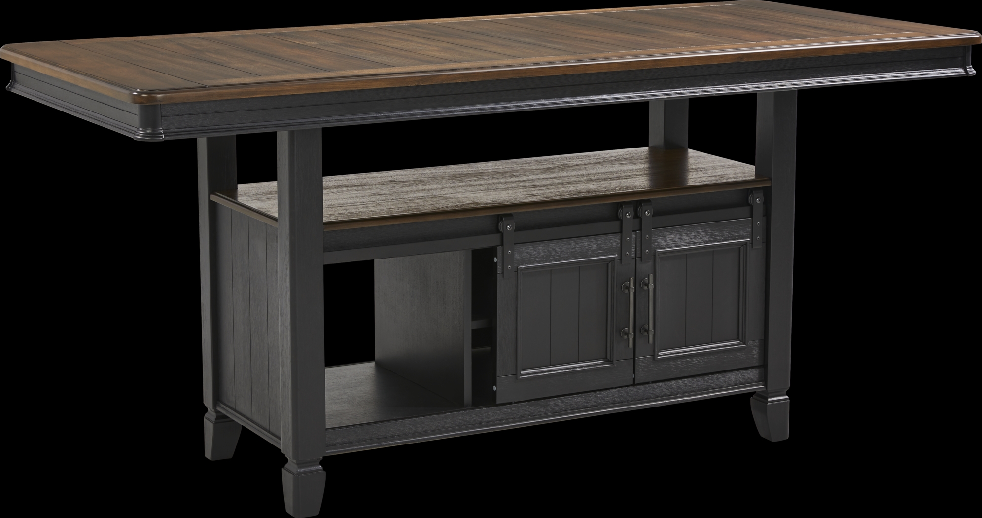 Country Lane Black 5 Pc Counter Height Storage Dining Room with Slat Back Stools - Thumbnail - Image 3