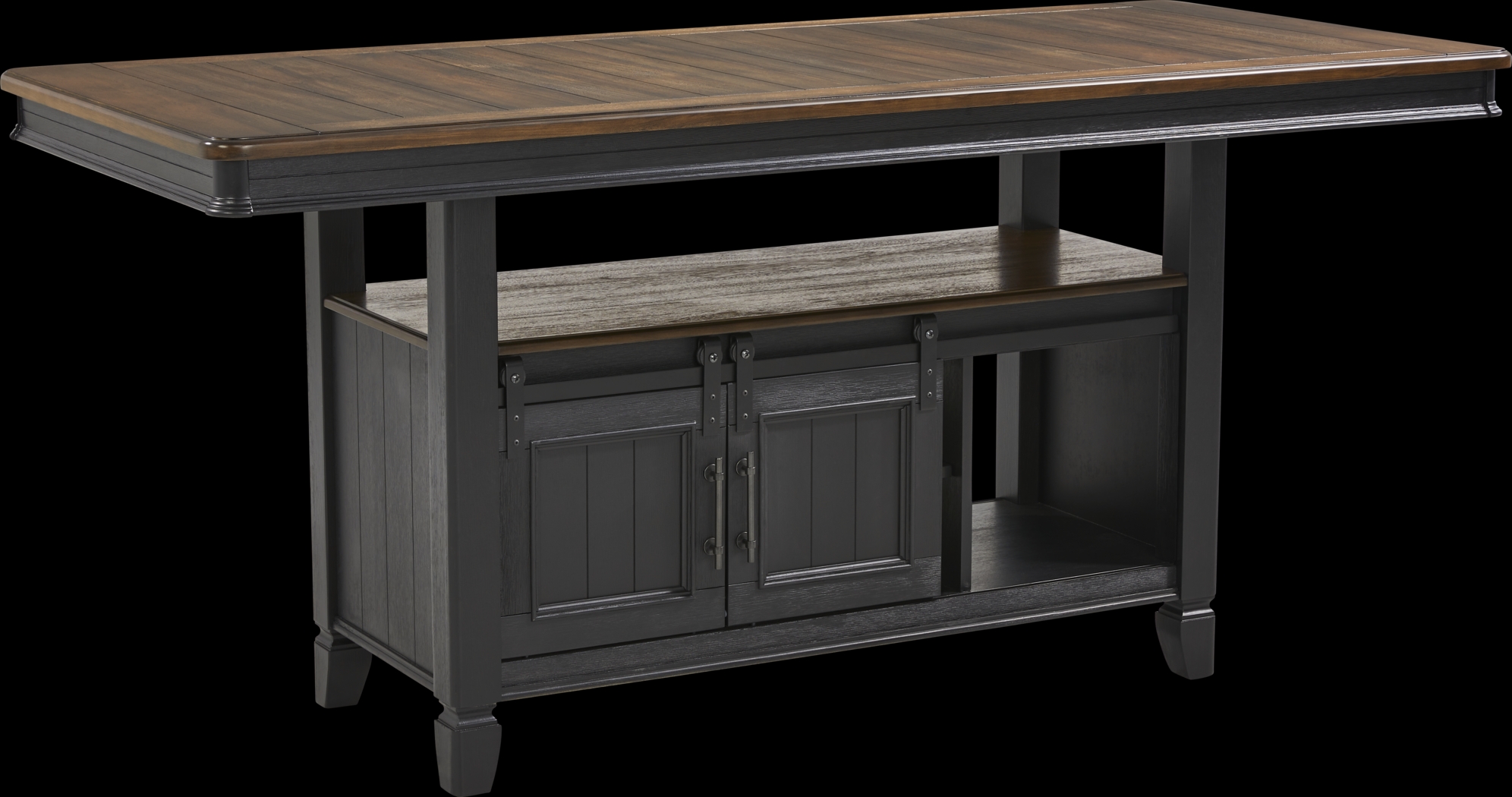 Country Lane Black 5 Pc Counter Height Storage Dining Room with Slat Back Stools - Thumbnail - Image 4