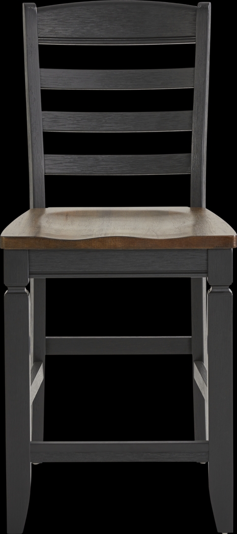 Country Lane Black 5 Pc Counter Height Dining Room with Ladder Back Stools - Thumbnail - Image 5