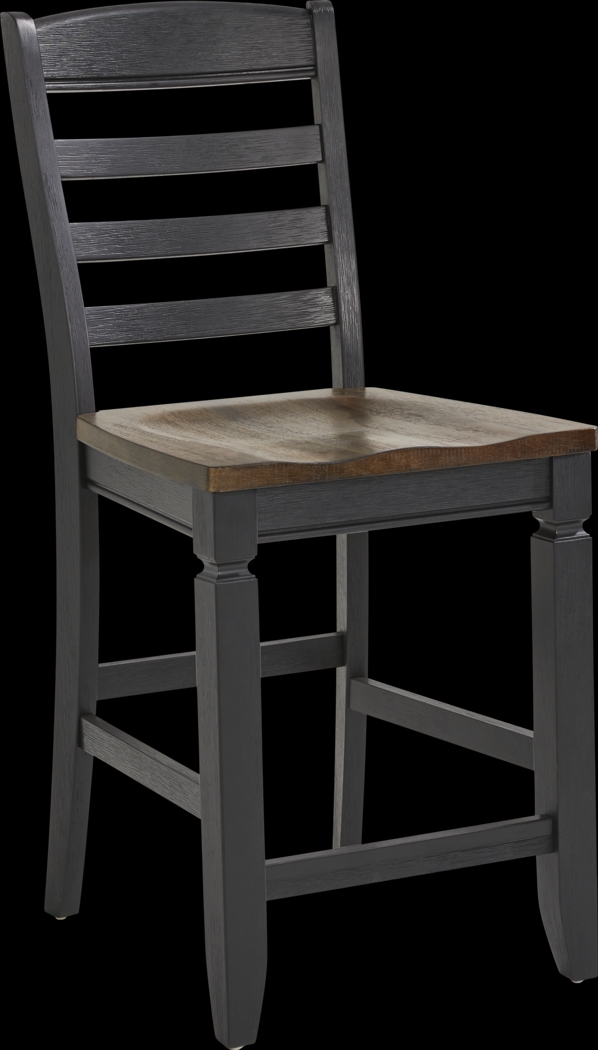 Country Lane Black 5 Pc Counter Height Dining Room with Ladder Back Stools - Thumbnail - Image 4