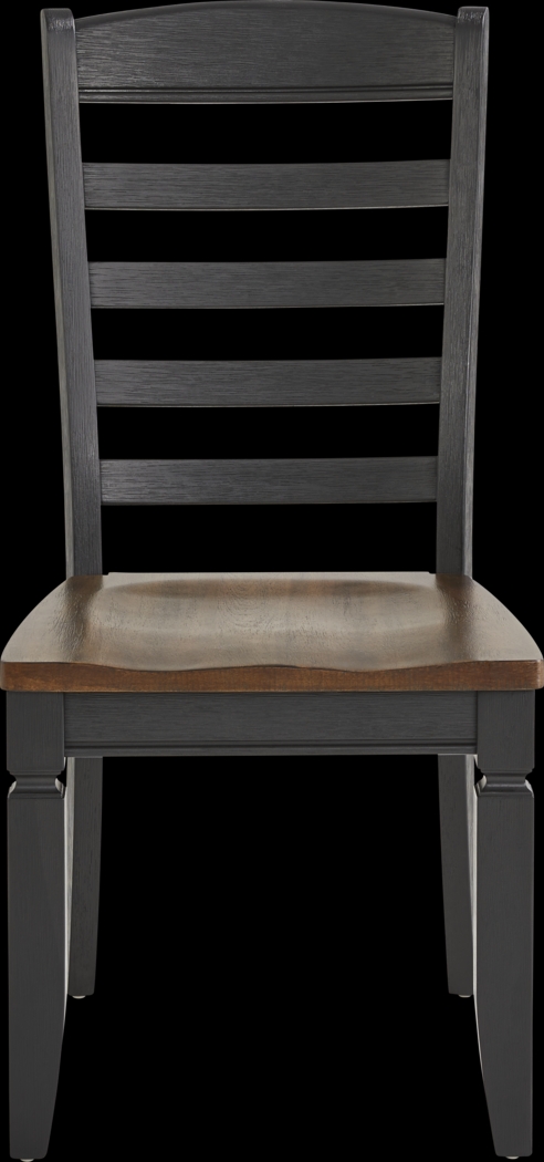 Country Lane Black 5 Pc Rectangle Dining Room with Ladder Back Chairs - Thumbnail - Image 5