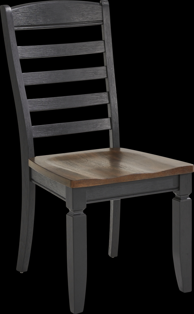 Country Lane Black 5 Pc Rectangle Dining Room with Ladder Back Chairs - Thumbnail - Image 4