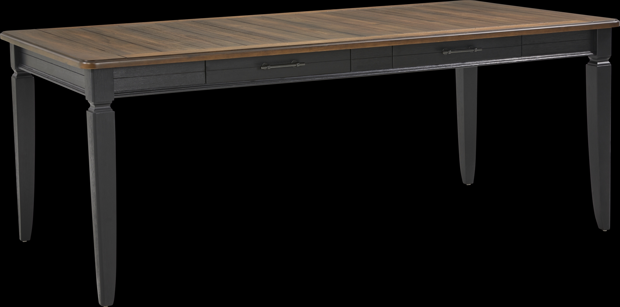 Country Lane Black 5 Pc Rectangle Dining Room with Slat Back Chairs - Thumbnail - Image 2