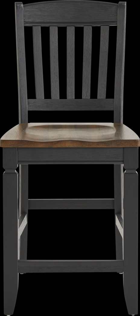Country Lane Black Slat Back Counter Height Stool - Thumbnail - Image 3