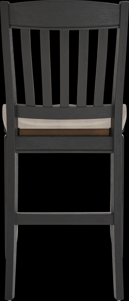 Country Lane Black Slat Back Counter Height Stool - Thumbnail - Image 4