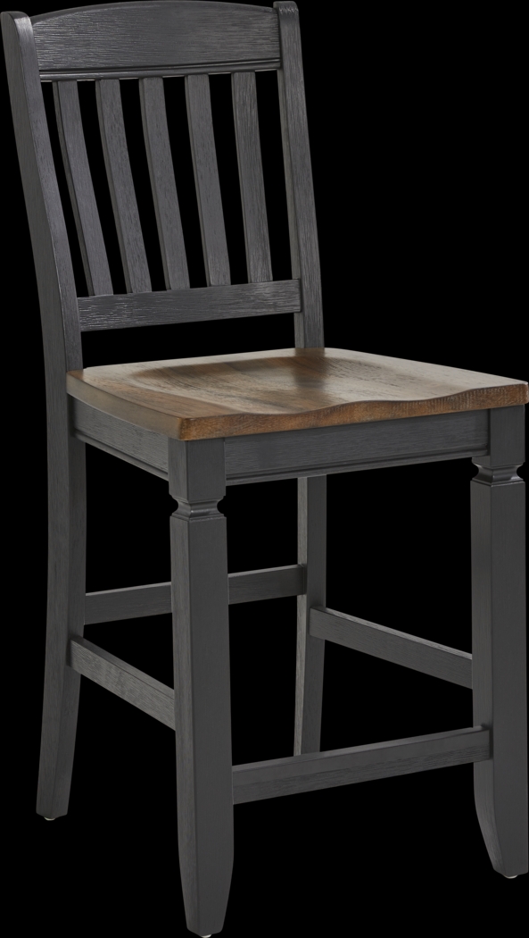 Country Lane Black Slat Back Counter Height Stool - Thumbnail - Image 1