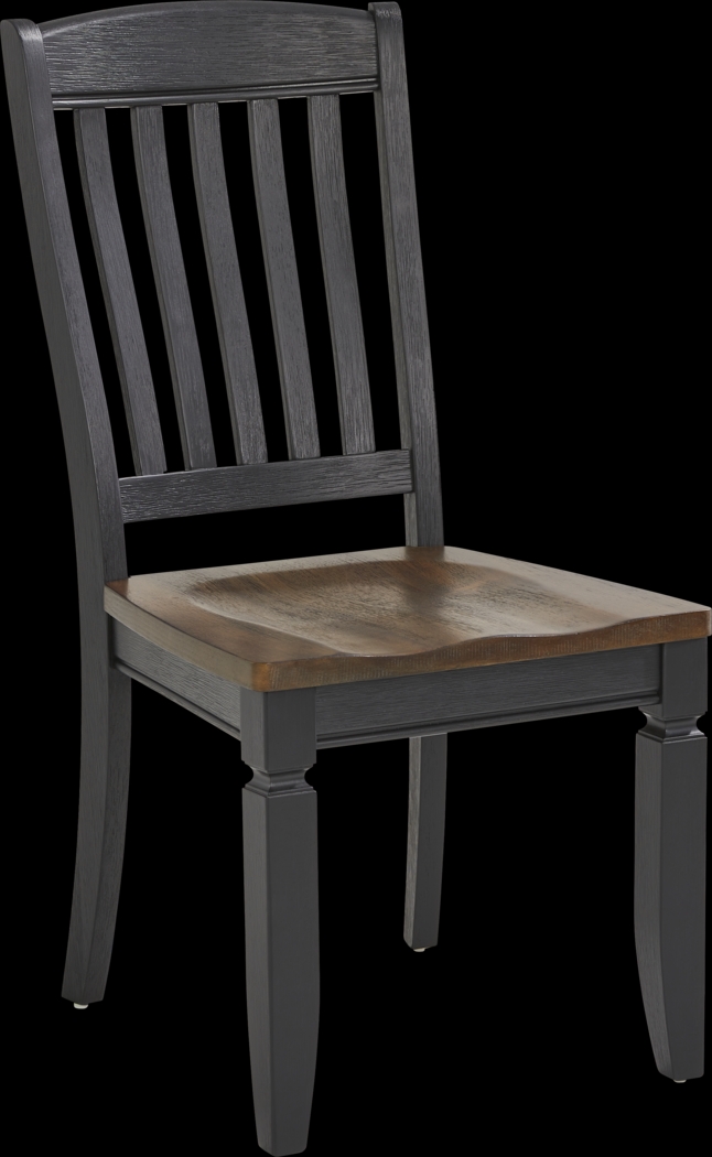 Country Lane Black Slat Back Side Chair - Thumbnail - Image 1