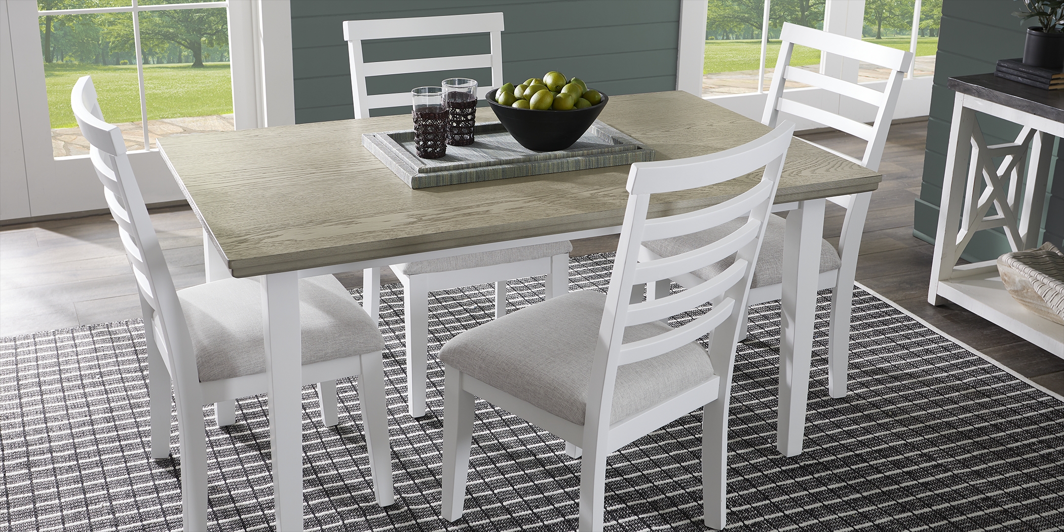 Countryside Cottage Gray 5 Pc Dining Set - Thumbnail - Image 3