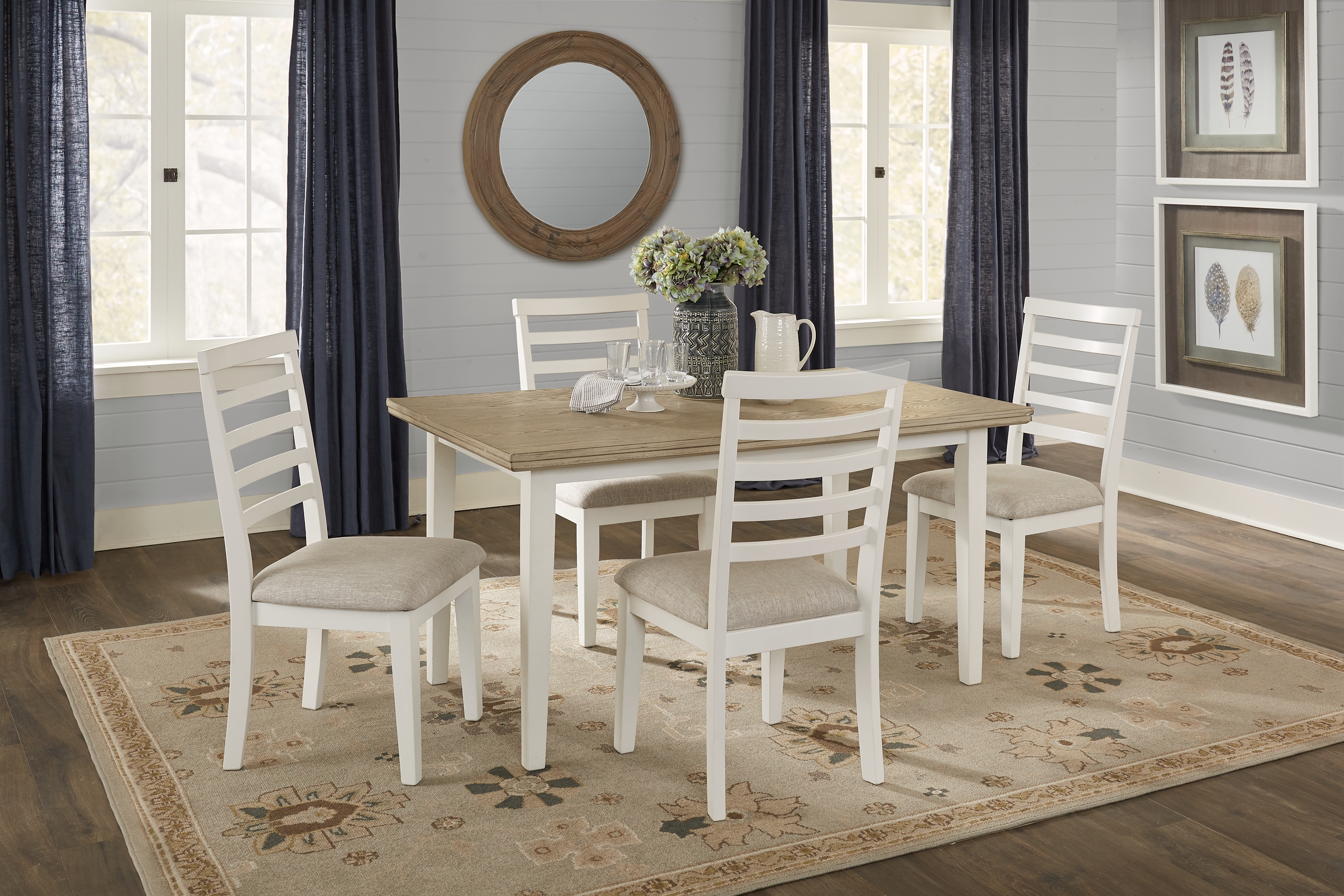 Countryside Cottage Gray 5 Pc Dining Set - Thumbnail - Image 1