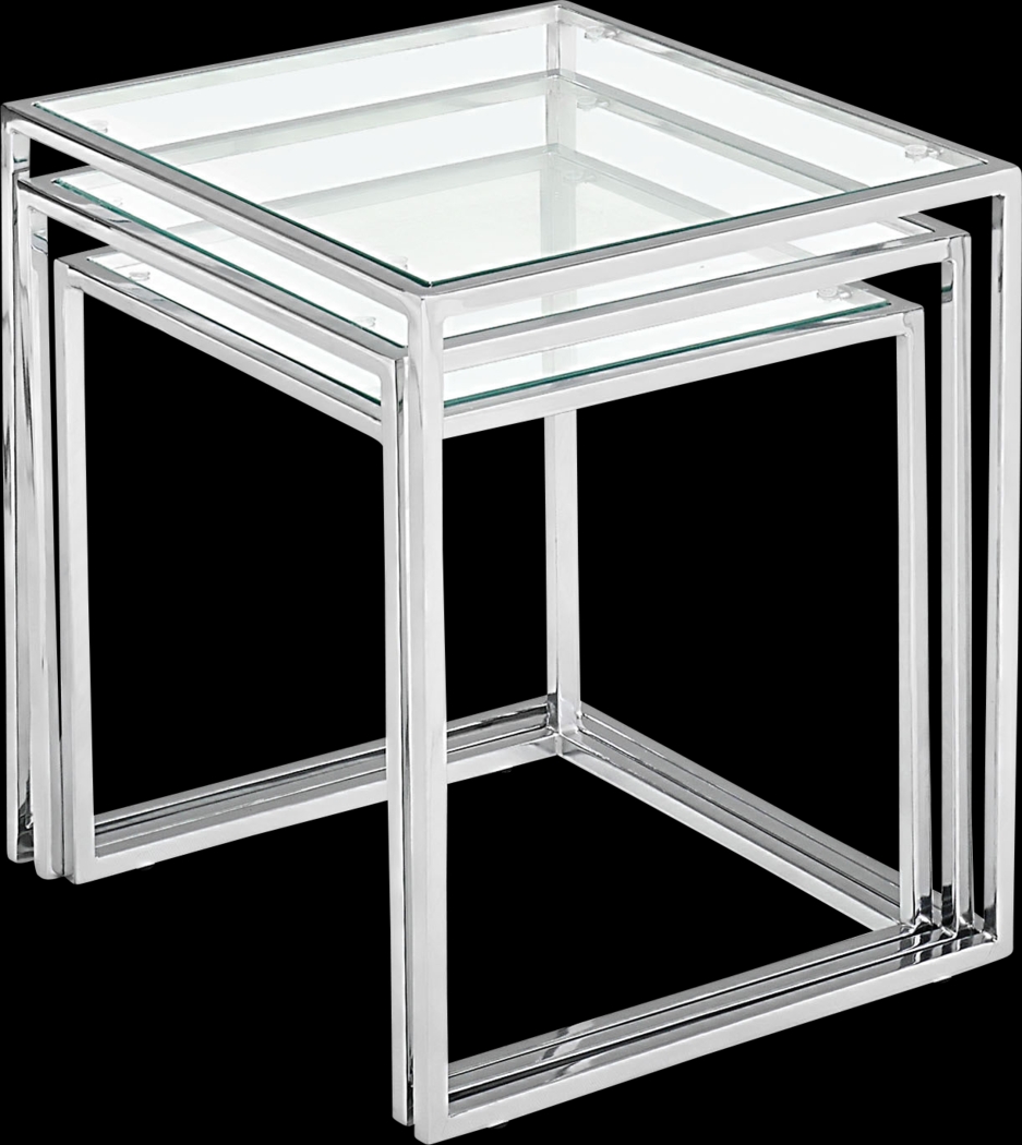 Courcheve Chrome Nesting Tables, Set of 3 - Thumbnail - Image 2