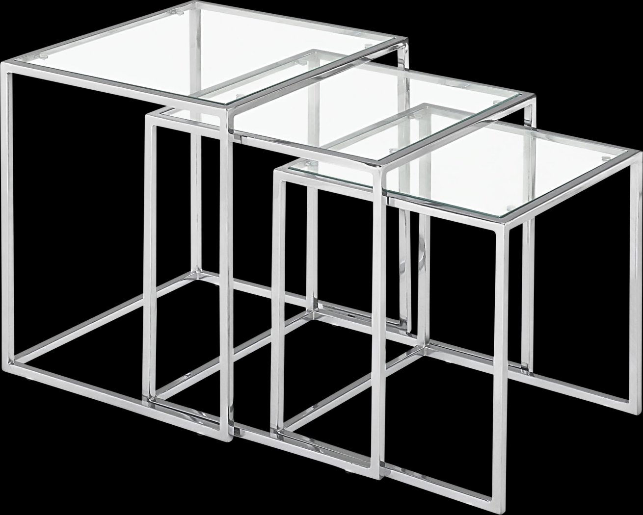 Courcheve Chrome Nesting Tables, Set of 3 - Thumbnail - Image 1
