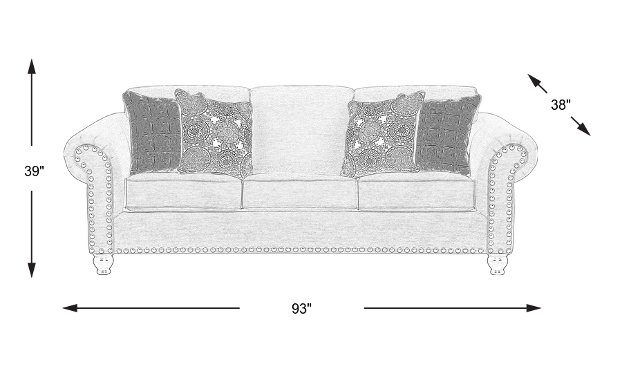 Dimension Image. Please refer to the Dimension Tab on this page for dimension details.