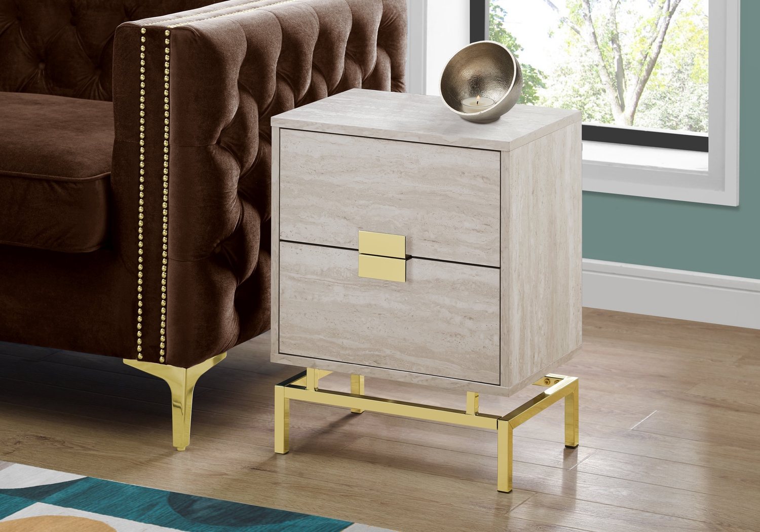 Cove Points Gold Accent Table - Thumbnail - Image 2