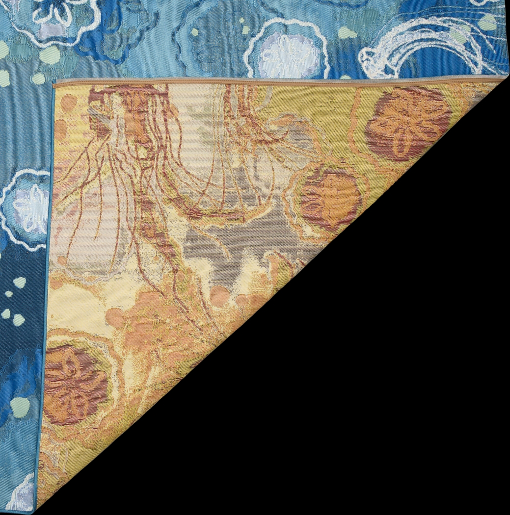 Covenley Blue 6'8 x 9'4 Indoor/Outdoor Rug - Thumbnail - Image 6