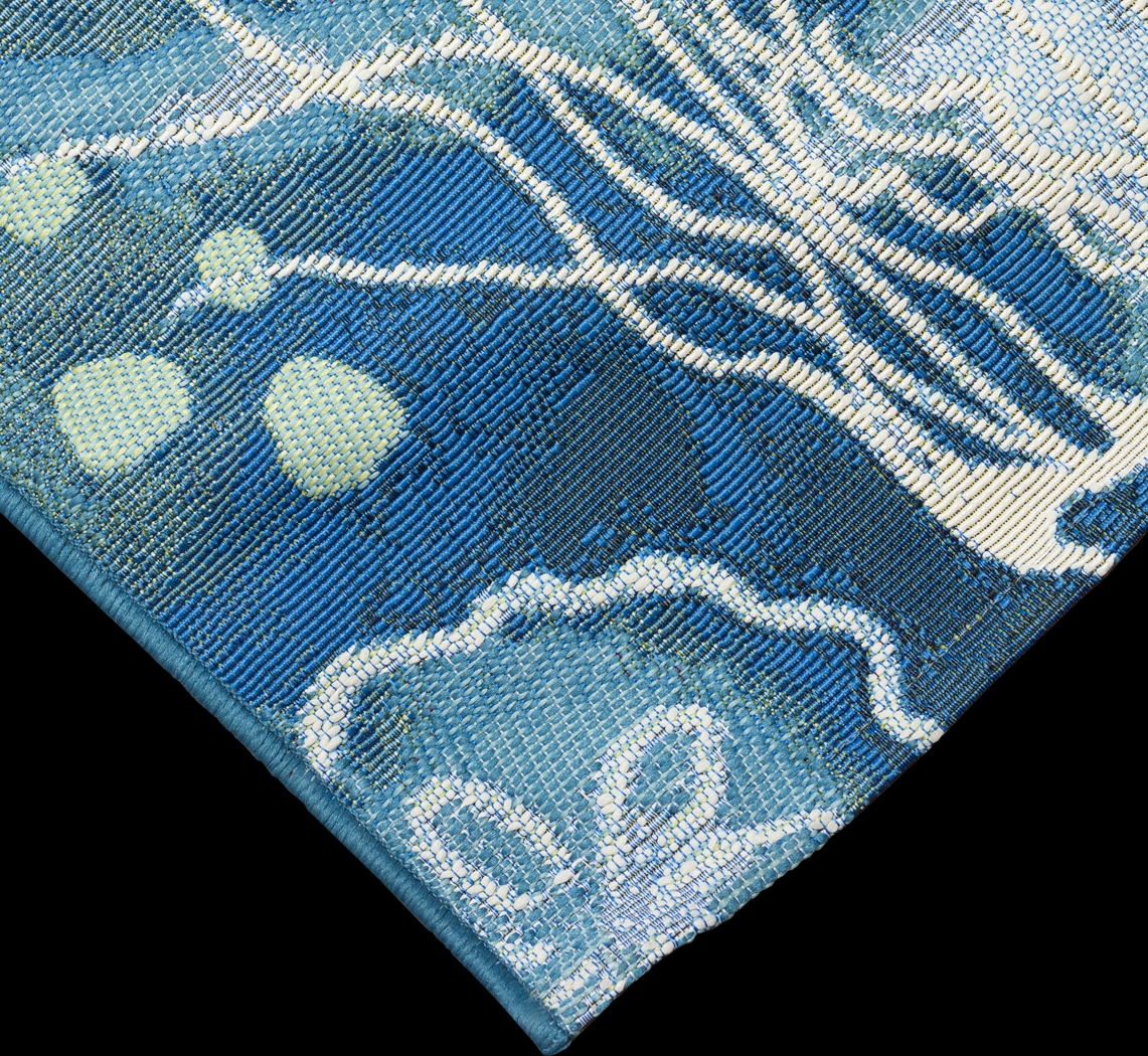 Covenley Blue 7'10 x 9'10 Indoor/Outdoor Rug - Thumbnail - Image 5