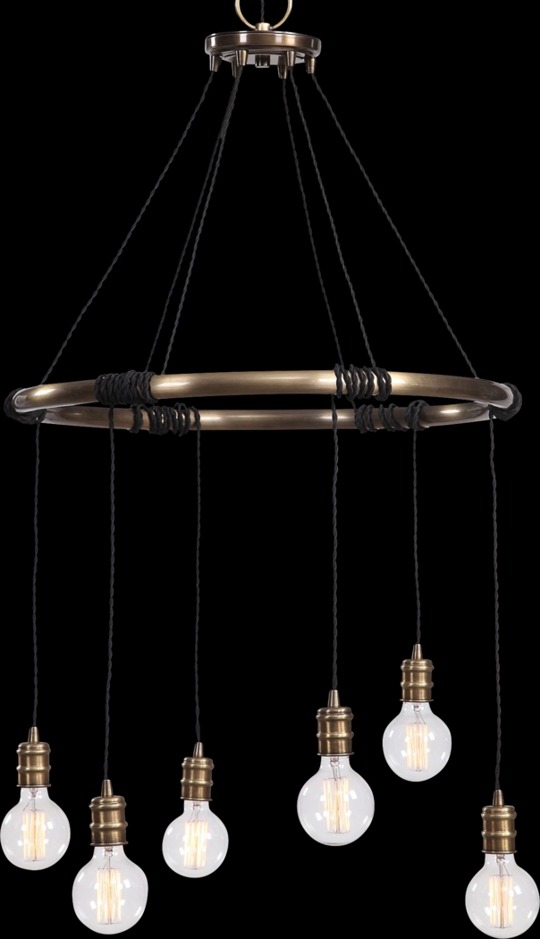 Covent Oak Brass Chandelier - Thumbnail - Image 2