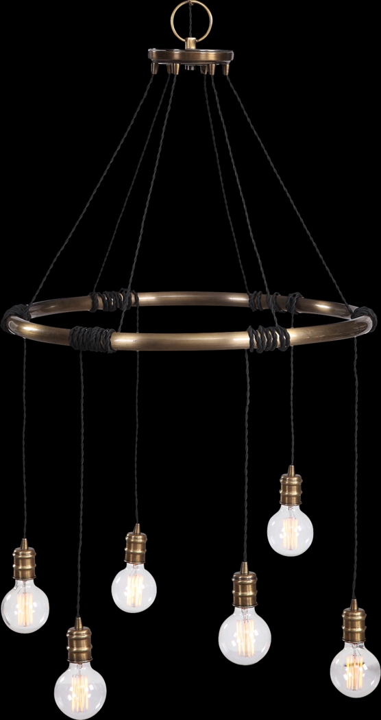 Covent Oak Brass Chandelier - Thumbnail - Image 3