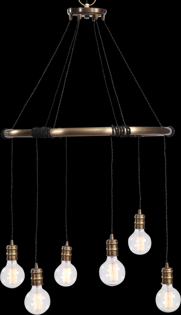 Covent Oak Brass Chandelier - Thumbnail - Image 1
